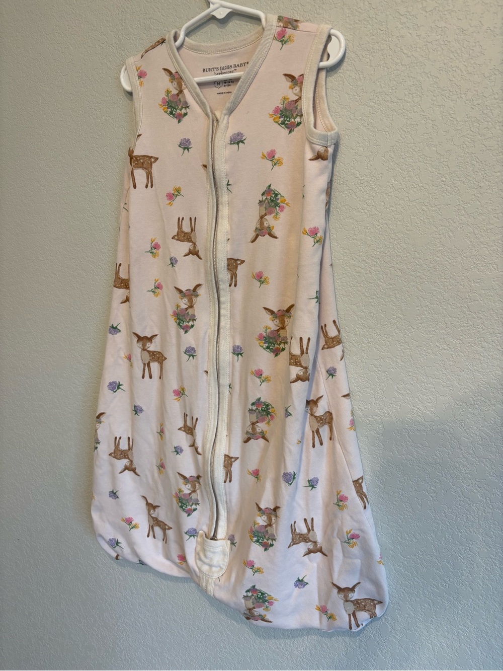 Burt’s Bees Baby Sleep Sack Organic Cotton Deer Floral 6–12M - Picture 3 of 12